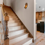 1354 Lucy Ln Stairs. Traditional. Wood Treads and Risers. Site Finished Maple Hardwood Floors.