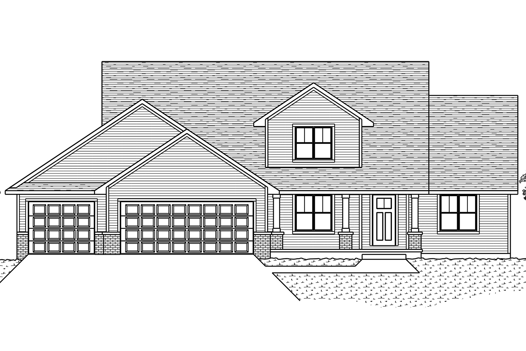 5012 Potters Crossing Elevation. 2,154 Sq Ft 1.5-Story Plan. 3 Bedrooms. 2.5 Bathrooms.