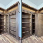 10510 Sugar Creek Office. Built-In Maple Bookcases with Hidden Murphy Door.