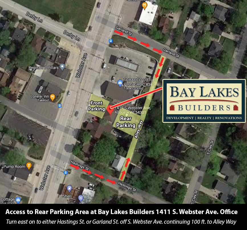 Bay Lakes Builders Office Directions