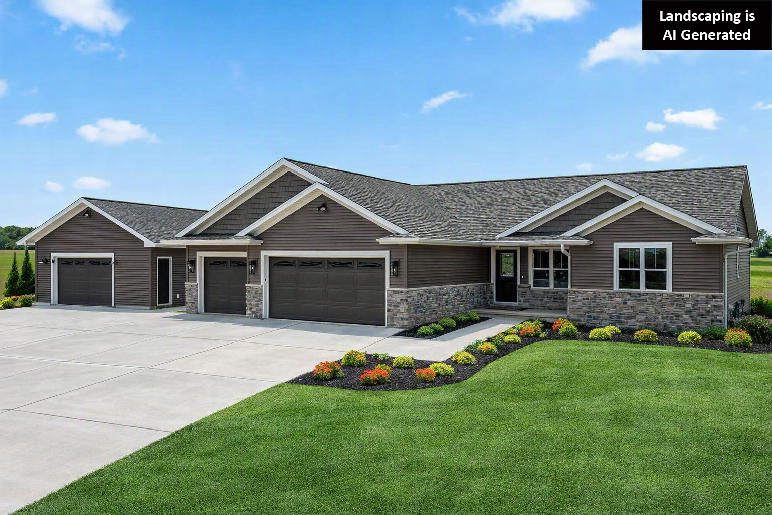 7120 Morrison Rd Exterior. CertainTeed Landmark "Driftwood" shingles. Norandex "Maverick Brown" Siding. Casa di Sassi "Ledgestone Gola" Thin Stone Veneer.